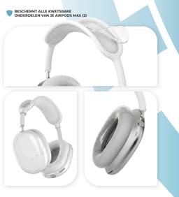 Shieldcase Beschermset geschikt voor Apple Airpods Max 1/2 - Siliconen covers / bescherming - 4 delige set - Hoofdband cover - Oorkap Beschermers & Reishoes - 4 in 1 set - Transparant — thumbnail 3