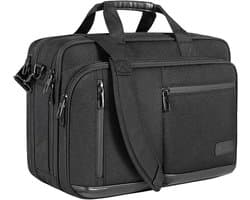 17,3 inch laptop aktetas voor mannen en vrouwen - waterafstotende schoudertas met RFID-vak en uitbreidbare ruimte