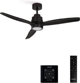 Stil Zwarte Plafondventilator 112 cm met Zwarte Lamp, Draadloze Bediening en Timer — thumbnail 2