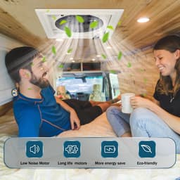 Trendique - Dakventilator - Plafondventilator - Afzuigventilator met regensensor - Luchtventilatie - Omkeerbare afzuigventilator - Voor Caravan of Camper - 40 x 40 cm 10 snelheden — thumbnail 2