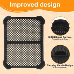 2 stuks Spatbeschermer voor airfryer - geschikt voor Ninja Foodi Max Dual Zone AF400 & AF45 - siliconen - effectieve vetspatbeschermer - herbruikbaar — thumbnail 3