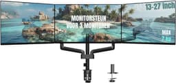 SCH® Monitor Arm 3 Schermen - Monitor Arm - Zwart - 51cm x 36cm x 14cm — thumbnail 1