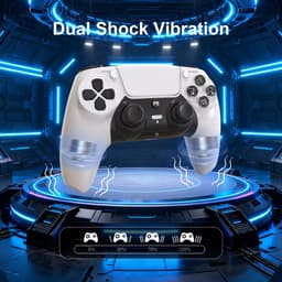 Ntech PS5 Controller Geschikt voor PS5 en PS5 Slim - ps5 game controller Draadloos - Wit - Audio Jack Input - Touch Sensor - Dual Trilmotoren Draadloze Controller — thumbnail 6