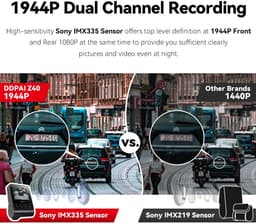 Dashcam voor Auto - Dual Dashcam 2.7K 1944P - Auto Camera Recorder - 360° Draaibaar - Sony IMX335 Sensor - 24H Parkeermodus - H.265 Video - Zwart - Zonder GPS — thumbnail 3