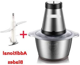 Elektrische Vleesmolen - 500W - Foodprocessor - Hakmolen - 2L RVS Keukenmachine - 2 Snelheden - voor Vlees - Noten en Groenten - Eenvoudig Schoon te Maken - Standaard Extra Mes — thumbnail 1