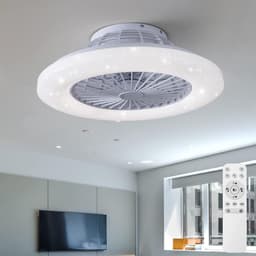 LED plafondventilator met ster-effect - afstandsbediening, dimbare verlichting, 3 standen ventilatie - ideaal voor woonkamer en slaapkamer — thumbnail 2