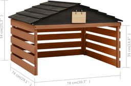 vidaXL - Overkapping - voor - grasmaaier - 78x74x54 - cm - vurenhout - zwart - bruin — thumbnail 3