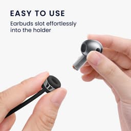 kwmobile magnetische band geschikt voor Samsung Galaxy Buds 3 / Soundcore P20i / Wave Beam / Fun Air Pro 4 - Siliconen strap voor draadloze oordopjes - 80 cm lang - In zwart — thumbnail 5