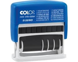 Woord-datumstempel Colop Printer Mini S 120/WD 12 teksten blauw