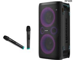 RFWR® Party luidspreker met Microfoons voor Karaoke - Draadloze Bluetooth Geluidsinstallatie met 300 W Sterk Geluid en 15 uur Speeltijd