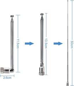 75 Ohm HiFi draagbare telescopische FM-antenne voor binnen voor Bluetooth-stereo-ontvangermuzieksysteem — thumbnail 2