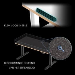 Elektrisch verstelbaar bureau voor kinderen en jongeren 120x60 cm – hoogte 55–81 cm, Ultradesk PULSAR, in hoogte verstelbaar kinderbureau, groeit mee met kind, ergonomisch studiebureau, wit — thumbnail 4