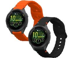 kwmobile 2x horlogebandjes geschikt voor Garmin Venu 3S / Venu 2S / vivoactive 4S / Forerunner 265S 255S bandje - Smartwatch bandjes van TPU - Activity tracker horloge band in zwart / oranje