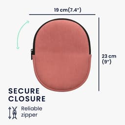 kwmobile headset case geschikt voor Sony WH-CH520 / WH-CH510 / MDR-ZX110 hoes - 22,5 x 17 cm - Koptelefoon cover met rits - Neopreen en ribfluweel - In donkerroze — thumbnail 9