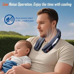 RFWR® Draagbare nekventilator - handsfree, USB-oplaadbaar met 6000 mAh batterij en 6 snelheden — thumbnail 2