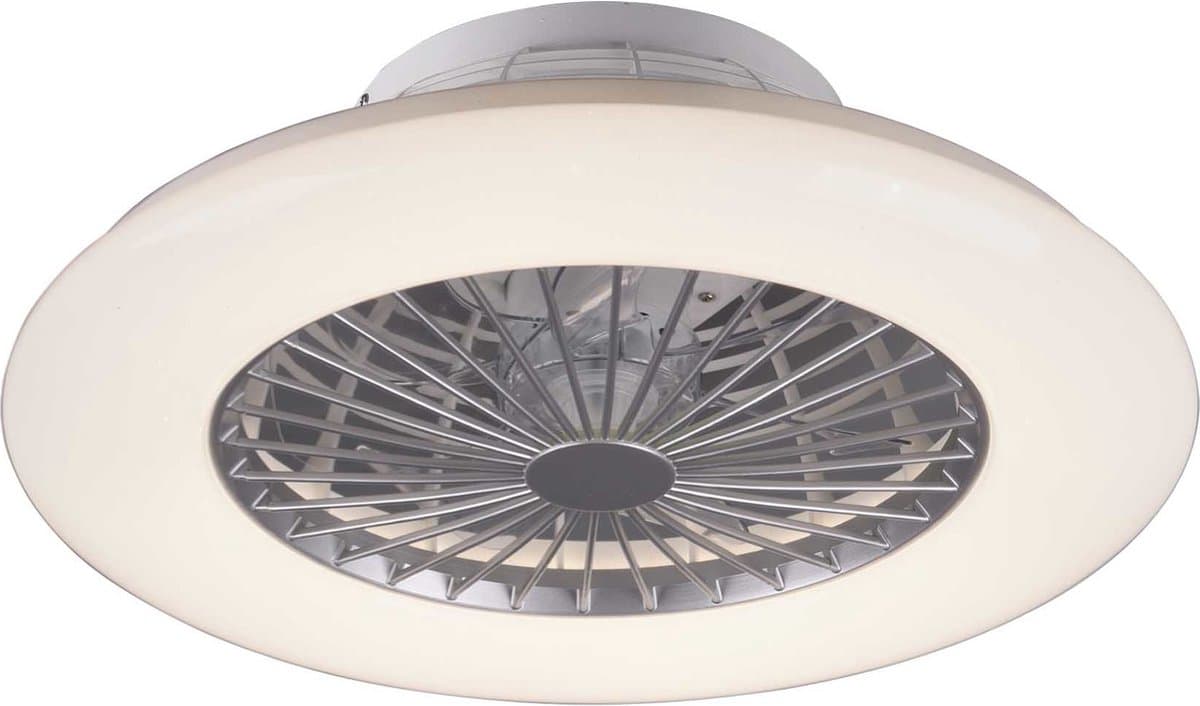 REALITY STRALSUND - Ventilator - Titanium - incl. 1x SMD 30 W - Geintegreerde dimmer - Traploos instelbare lichtkleur - Nachtlampje - Niet geschikt voor externe dimmer - Geheugenfunctie - 3 snelheidsinstellingen - Zomer- en wintermodus — afbeelding 1