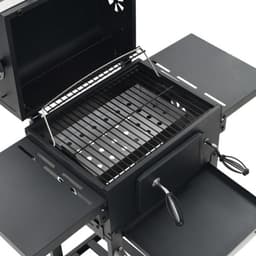 vidaXL Houtskoolbarbecue met onderplank zwart — thumbnail 2