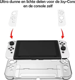 Hoes Geschikt voor Nintendo Switch OLED Case Hoesje Schokproof - Bescherm Hoes Geschikt voor Nintendo Switch OLED Hoes Hard Cover - Transparant — thumbnail 8