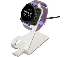kwmobile USB-oplaadstandaard geschikt voor Fossil Gen 4 / Gen 5 / Michael Kors Runway MKT0002 - Oplader voor smartwatch - In zwart / zilver