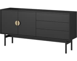 TV Kast Board - Dressoir Televisie Tafel - Woonkamer Opbergen - Met Drie Laden - 154 cm Breed - Zwart