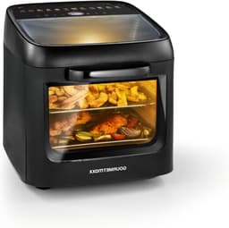Heteluchtoven met panoramadak - Airfryer mini-oven - Grote maaltijden bereiden - 9 functies 125 liter - XXL accessoireset - Mat zwart — thumbnail 1