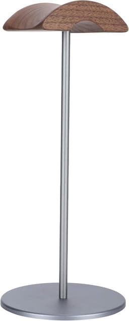Koptelefoon Standaard - Headset Houder - Bureau Organisatie - Walnoot Hout Basis - Zwart Aluminium — thumbnail 1