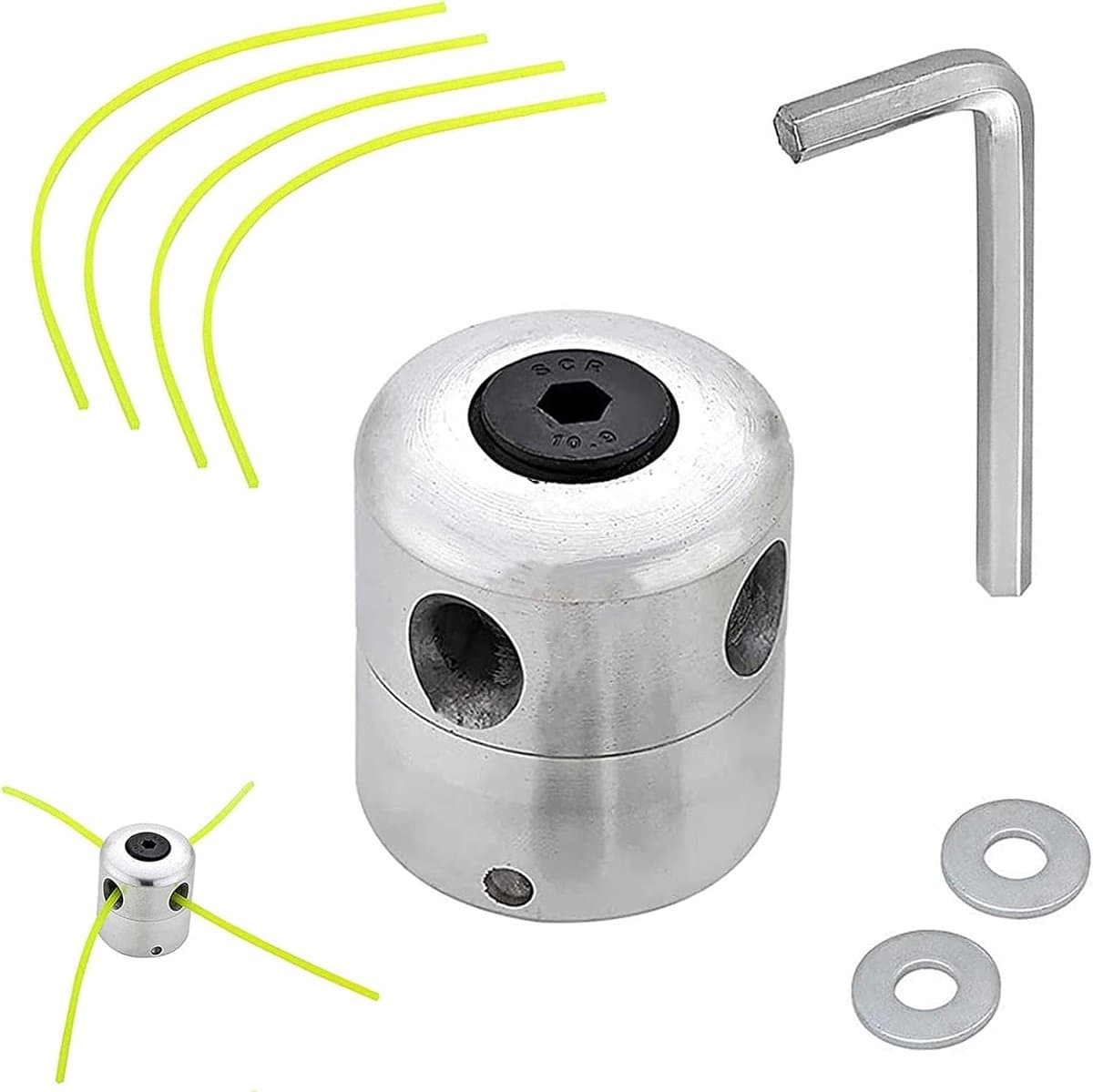 Universele aluminium maaikop – Vervangende nylon spoel, geschikt voor grasmaaier accessoires — afbeelding 1