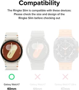 Ringke Slim + Glass | Hoesje + Screen Protector Geschikt voor Samsung Galaxy Watch 7 40MM | Case met 9H Tempered Glass | Transparant — thumbnail 5