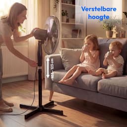 Tafelventilator - Staande ventilator - Ruimte Koelen - Met Afstandsbediening - 36 cm - Zwart — thumbnail 2