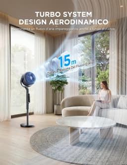 Staande Ventilator - Vloerventilator - Ruimte Koelen - 15 Snelheden - 78-110 cm - Zwart — thumbnail 4