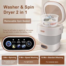 Mini Wasmachine met Centrifuge - Voor Kleine Wasgoed - Meerdere Programma's - lichtgewicht — thumbnail 5