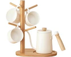 Ruimtebesparende houder voor koffiemokken en glazen, geschikt voor 7 kopjes, ideaal voor keuken en aanrecht