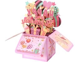 Creatieve 3D Verjaardagskaart met Envelop, Unieke Pop-up Cadeaudoos voor Vrouwen en Geschenken