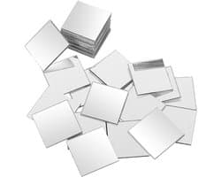 50 Stuks Vierkante Mini Spiegels voor Creatieve Projecten, Zelfklevende Spiegeltjes, Acryl Spiegels voor DIY, Mosaïeken en Knutselmaterialen