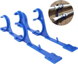 Plastic zwembad hanger voor telescopische stang, vacuümslang en skimmer met schroeven en bevestigingsmateriaal — thumbnail 4