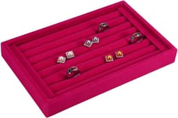Sieradenhouder voor Ringen, Ring Display Stand, Ideale Opbergruimte voor 50-70 Ringen in de Winkel (Roze Rood) — thumbnail 3
