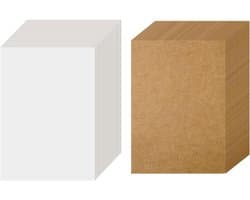 100 Stuks Lege Kraftpapier Kaarten 14.5 x 9.5 cm - 350gsm Creatieve DIY Kaarten voor Knutselprojecten in Bruin en Wit