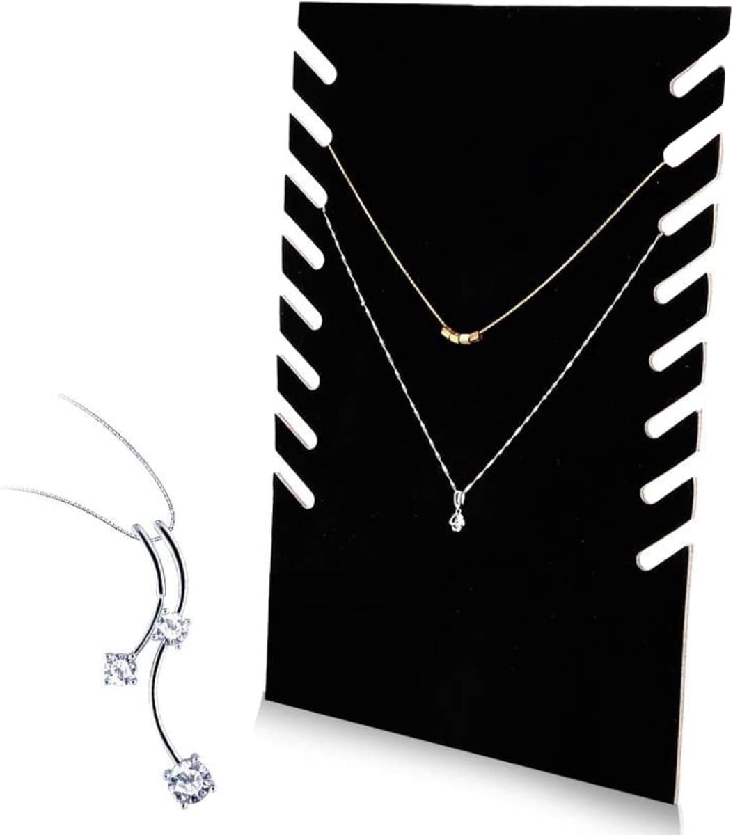Zwarte Fluwelen Kettinghouder voor Sieraden, Elegante Display Stand voor Hangers en Pendants, Perfect voor Sieradenopslag en Presentatie — afbeelding 1