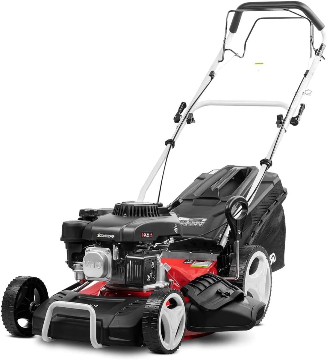 Benzine Grasmaaier - Zelfrijdende Maaier - Gazon Onderhoud - Krachtige 4-takt Motor - 46 cm Maaibreedte - Rood — afbeelding 1