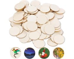 Houten Hexagonale Schijfjes 50 Stuks, 5 cm Diameter, 2.5 mm Dikte, Ideaal voor Knutselen, Schilderen en Decoreren