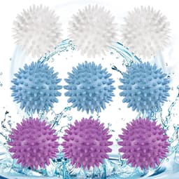 9 Stuks Droogballen voor Wasmachine, Herbruikbare Antistatische Ballen, Verminder Kreukels en Verbeter Kledingreiniging (Blauw, Wit) — thumbnail 1