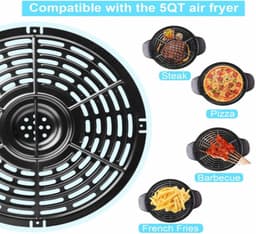 Friteuse Vervangende Grillpan - Crisperplaat Airfryer - Gezond Bakken - Dubbellaagse Antiaanbaklaag - 216 cm - Zwart — thumbnail 7