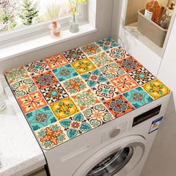 Wasmachine Droger Mat - Apparaat Beschermhoes - Apparaten Beschermen - Absorberend Antislip - 60 cm - Grijs — thumbnail 3