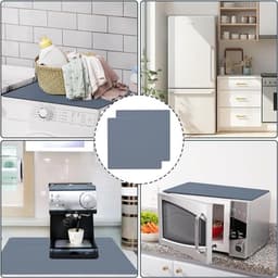 Wasmachine Droger Mat - Apparaat Beschermhoes - Apparaten Beschermen - Absorberend Antislip - 60 cm - Grijs — thumbnail 7