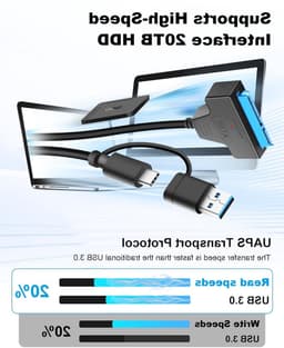 SATA naar USB 3.0 Adapter voor 2.5"/3.5" HDD/SSD met 12V 2A Voeding, Geschikt voor Mac OS, Windows en Linux, Externe Hardeschijf Verbinding — thumbnail 3