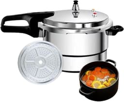 Large Pressure Cooker - 7L Instant with Steaming Raack | Kitchen Pots Safetty Stainless Pressure Canner,for Induction Electric Stove Soup Chicken Rice Cooking Home Apartments — thumbnail 1