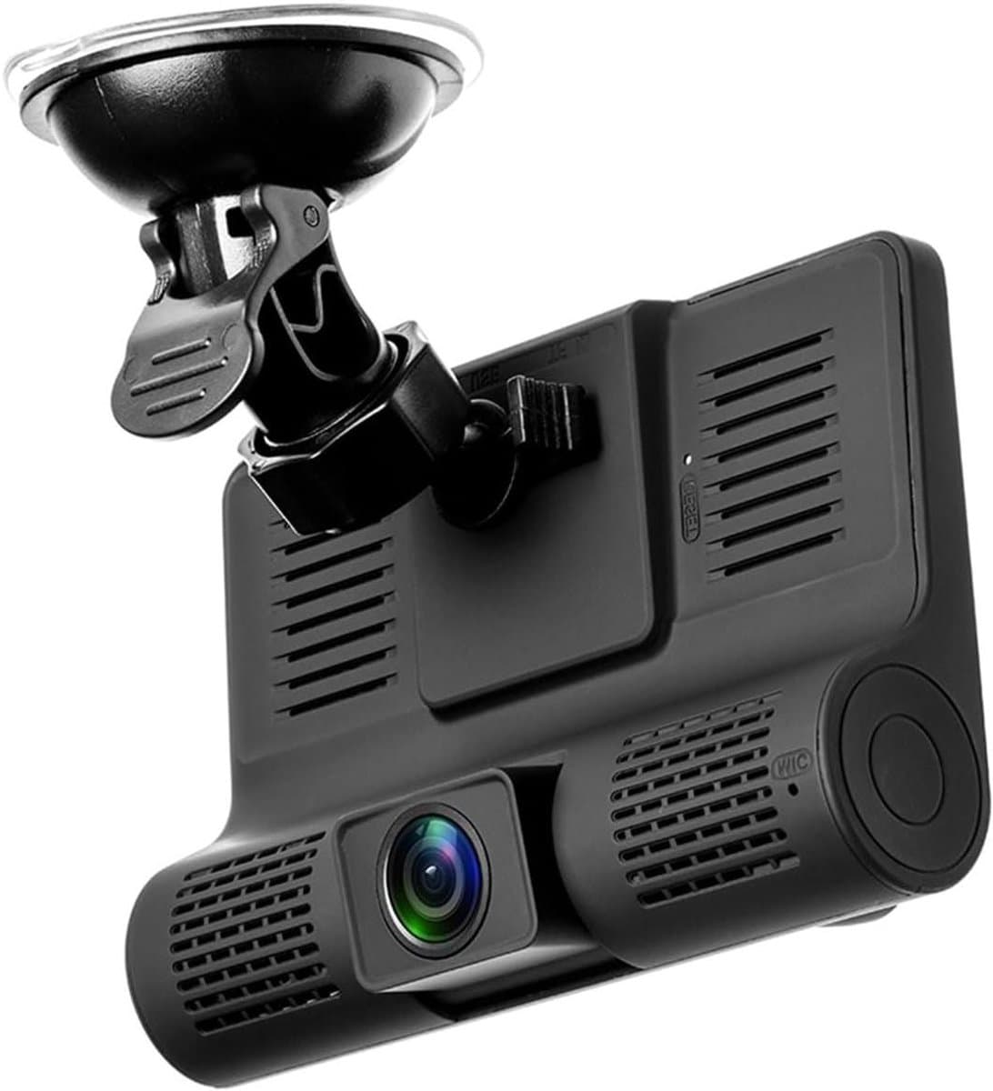 Dashcam 3 Camera's - Auto Recorder DVR - Veilig Rijden - 4 Inch IPS Scherm - 64GB - Zwart — afbeelding 1