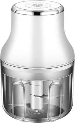 Elektrische Voedselhakker - Keukenmachine Mini - Snel Ingrediënten Snijden - Oplaadbaar Draadloos Gebruik - 250 ml - Wit — thumbnail 1