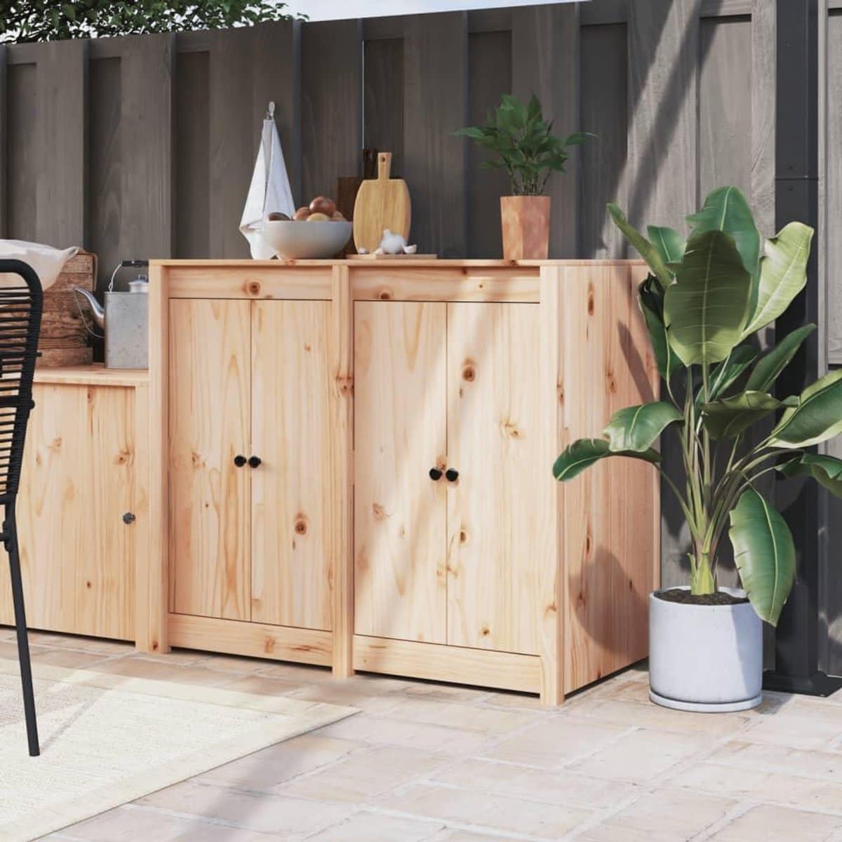 Buitenkeuken Kast - Tuinkast Opbergkast - Buiten Koken - Massief Hout - 109 x 57.6 x 14.5 cm - Houtkleur — afbeelding 1