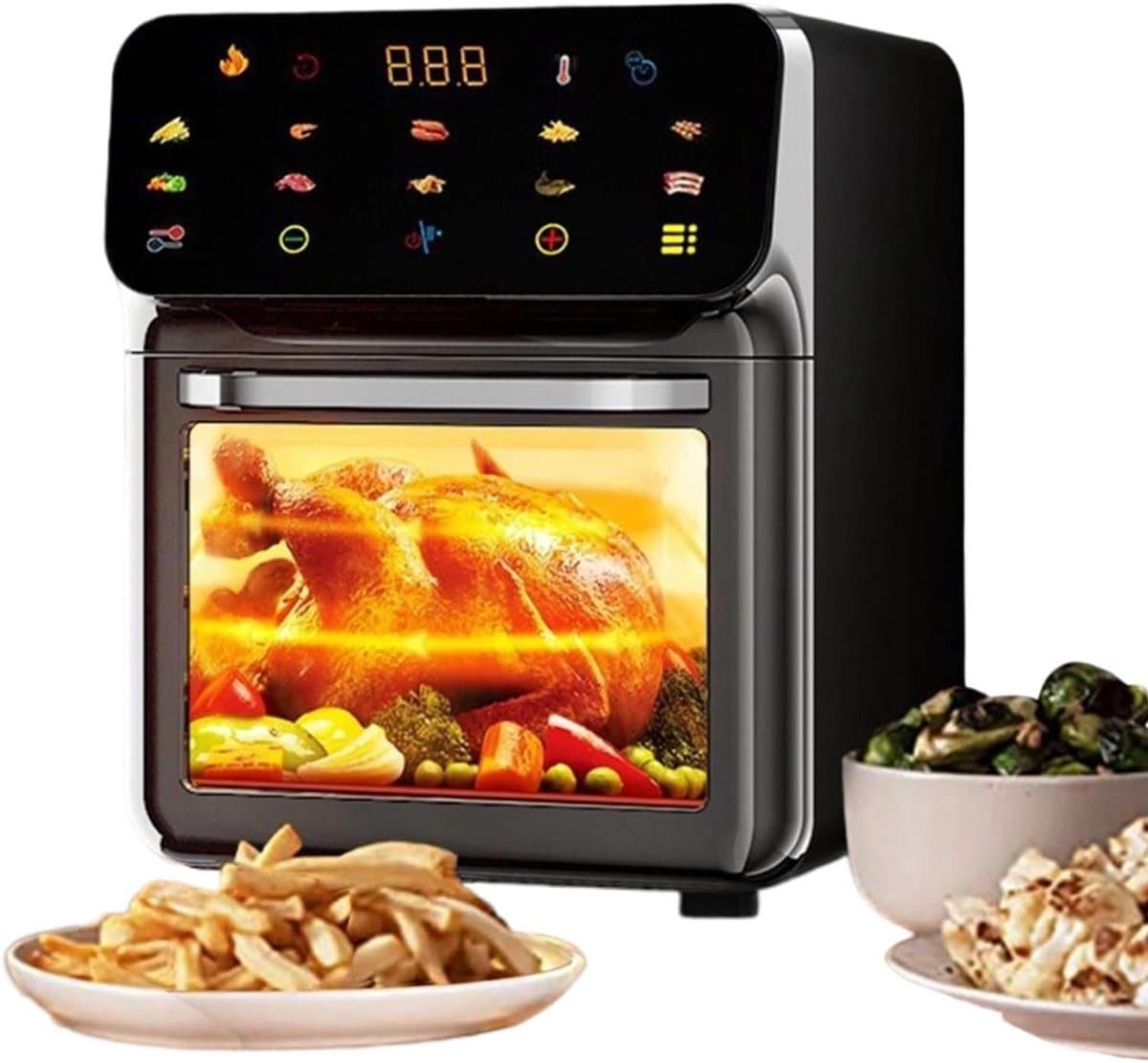 Tafeloven met airfryer - Heteluchtoven Dehydrator - Maaltijden Bereiden - Veelzijdige Functies - 15 Liter - Zwart — afbeelding 1